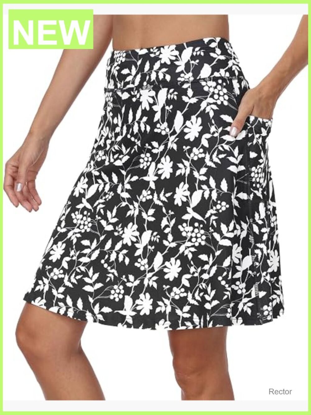 Knee Length Golf Skort With Built-In Shorts & Pockets, Athletic Skirt